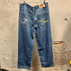 Lot29 Men's Y2K Vintage Baggy Embroidered Pocket Relaxed Fit Jeans 36x30 Skater
